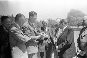 Bad Schachen: Paul H. Müller, Adolf Butenandt, Graf Lennart Bernadotte, Gerhard Domagk, William P. Murphy, Hans v. Euler-Chelpin, Otto H. Warburg