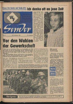 Betriebszeitung 'WF-Sender', Nr.37/1967 (22. September 1967)