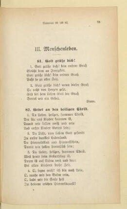 III. Menschenleben