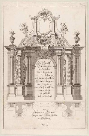Grund- und Aufriss eines Portals