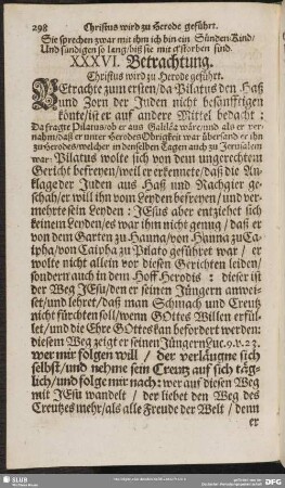 XXXVI. Betrachtung. Christus wird zu Herode geführet