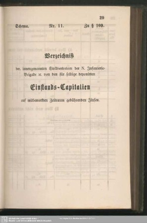 Schema. Nr. 11. Zu § 109.