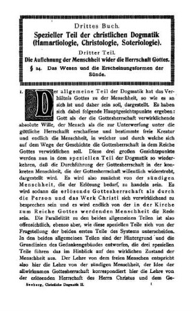 Drittes Buch. Spezieller Teil der christlichen Dogmatik (Hamartiologie, Christologie, Soteriologie)