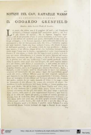 Notizie del Cav. Raffaelle Vanni