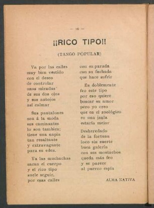 ¡¡Rico tipo!! : (Tango popular)