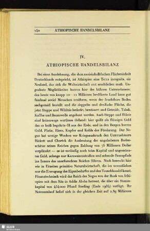 IV. Äthiopische Handelsbilanz