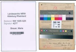 Entnazifizierung Maria Breuer , geb. 05.06.1898 (Kauffrau)