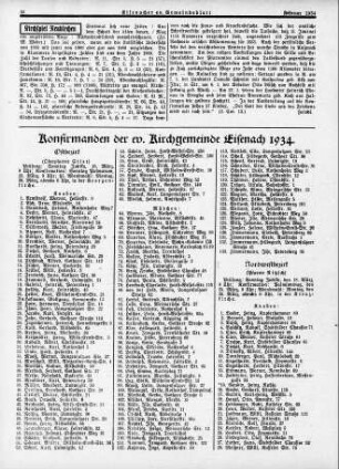 Konfirmanden der ev. Kirchgemeinde Eisenach 1934