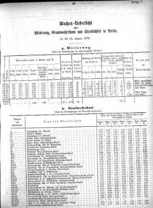 1873,5: Wochen-Uebersicht über Witterung, Grundwasserstand, und Sterblichkeit in Berlin, 12. bis 18. Januar 1873