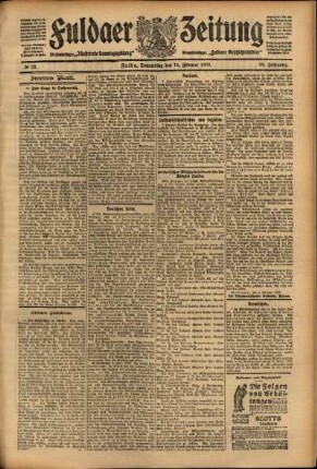 Zweite Ausgabe vom Donnerstag, den 11. Februar 1909.