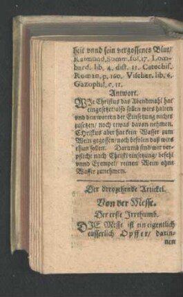 Der dreyzehende Artickel. Von der Messe.