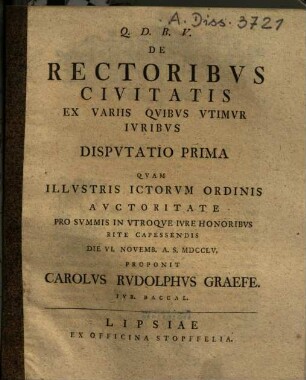 De rectoribus civitatis ex variis quibus utimur iuribus