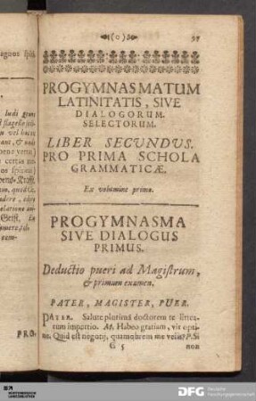 Ex volumine primo.