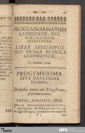 Ex volumine primo.