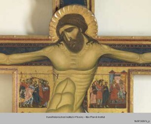 Kruzifix mit Passionsszenen : Zentrales Bildfeld: Passion Christi