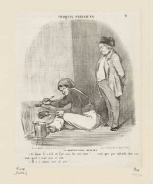 Un Proprietaire méfiant, Blatt 8 der Folge "Croquis Parisiens", in: "Le Charivari", Paris 1853