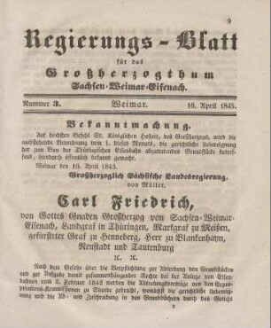 Nr. 3 : 16. April 1845
