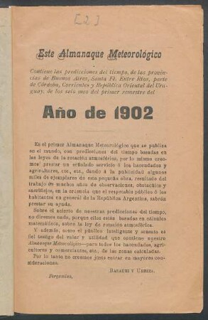 Almanaque metereológico 1902