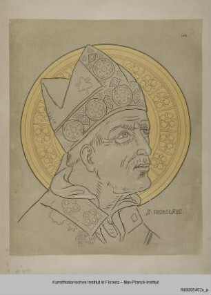 Kopf des Heiligen Nikolaus (nach der Maestà von Lippo Memmi in San Gimignano)