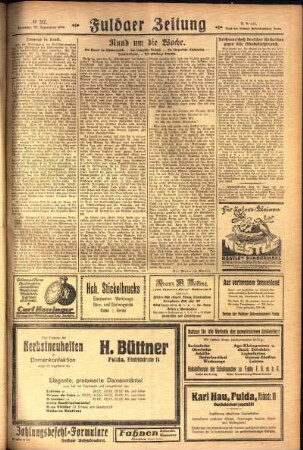 Zweite Ausgabe vom Sonntag, den 19. September 1926.