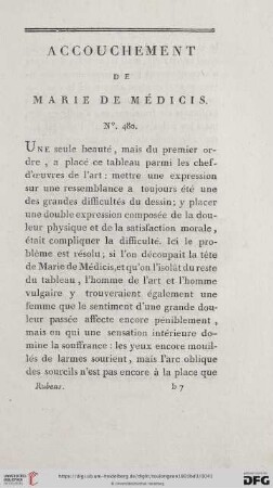 Accouchement de Marie de Médicis (No. 480)