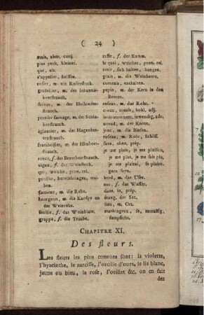 Chapitre XI. Des fleurs. - Chapitre XV. Des oiseuax domestiques.