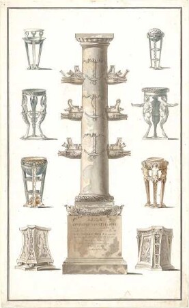 Laves, Georg Ludwig Friedrich; Studienzeichnungen - Rostrasäule (Ansicht); Säulen (Ansichten)