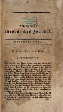 Allgemeines europäisches Journal. 2. 1794, Stück 2