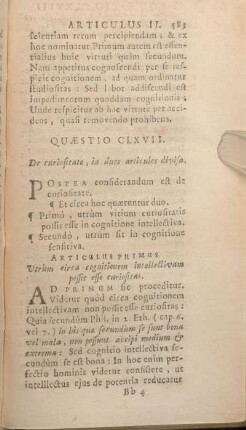 Quaestio CLXVII. De curiositate, in duos articulos divisa.