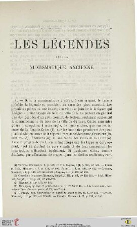 N.S. 14.1866: Les légendes dans la numismatique ancienne, [1]