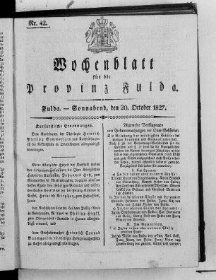 Nr. 42, Ausgabe vom 20. Oktober 1827