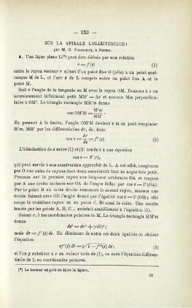 SUR LA SPIRALE LOGARITHMIQUE.