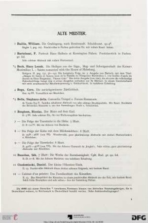 Alte Meister (Nr. 1-136)