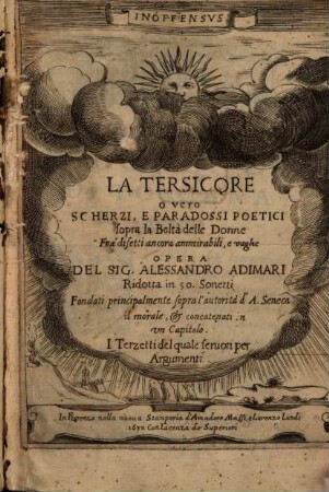 La Tersicore : overo sonetti 50 di scherzi