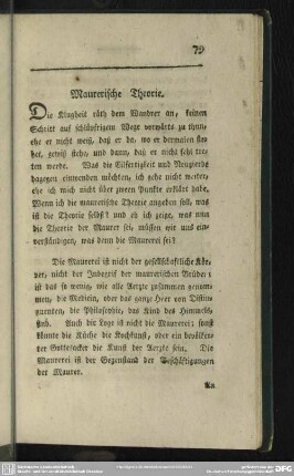 Maurerische Theorie