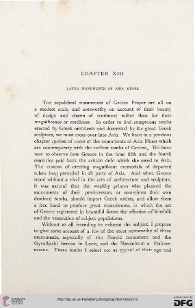 Chapter XIII: Later Monuments of Asia minor