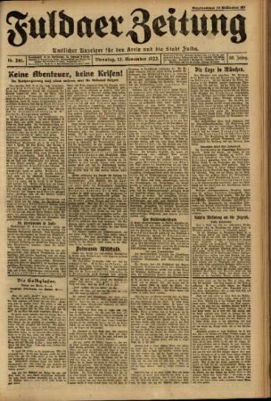 Ausgabe vom Dienstag, den 13. November 1923.