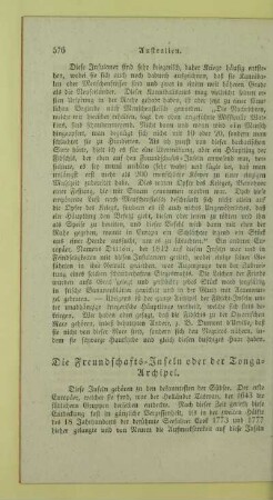 Die Freundschafts-Inseln oder der Tonga-Archipel