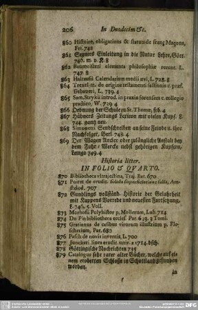 Historia litter.