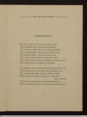 Ursprünge I : [SW XV: keine Sigle]; [SW XV, S. 73/145-146] / Albert Verwey