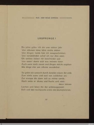Ursprünge I : [SW XV: keine Sigle]; [SW XV, S. 73/145-146] / Albert Verwey