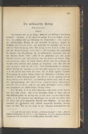 Die missionarische Predigt (Schluß)
