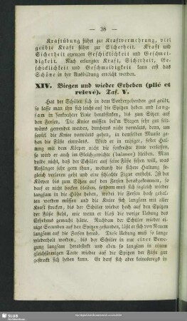 XIV. Biegen und wieder Erheben (plié et relevé)