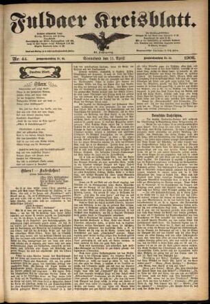 Zweite Ausgabe vom Samstag, den 11. April 1903.