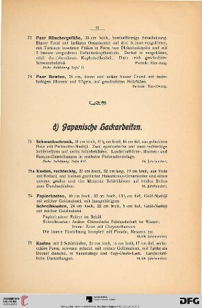 d) Japanische Lackarbeiten (Nr. 75-150)