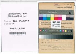 Entnazifizierung Alfred Heinrich , geb. 04.12.1899 (Vorstandsbeamter)