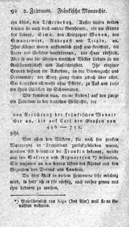 [2. Zeitraum. Von der Errichtung der fränkischen Monarchie bis zu Carl dem Großen 486 - 752]