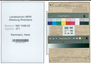 Entnazifizierung Hans Kammann , geb. 22.01.1905 (Baecker)