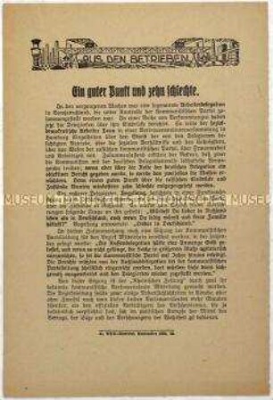 Flugblatt der SPD gegen die KPD
