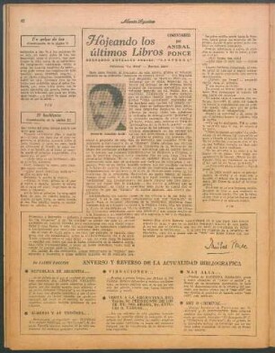 Hojeando los últimos libros : Comentarios por Anibal Ponce - : "Saavedra" - Ediciones "La obra" - Buenos Aires